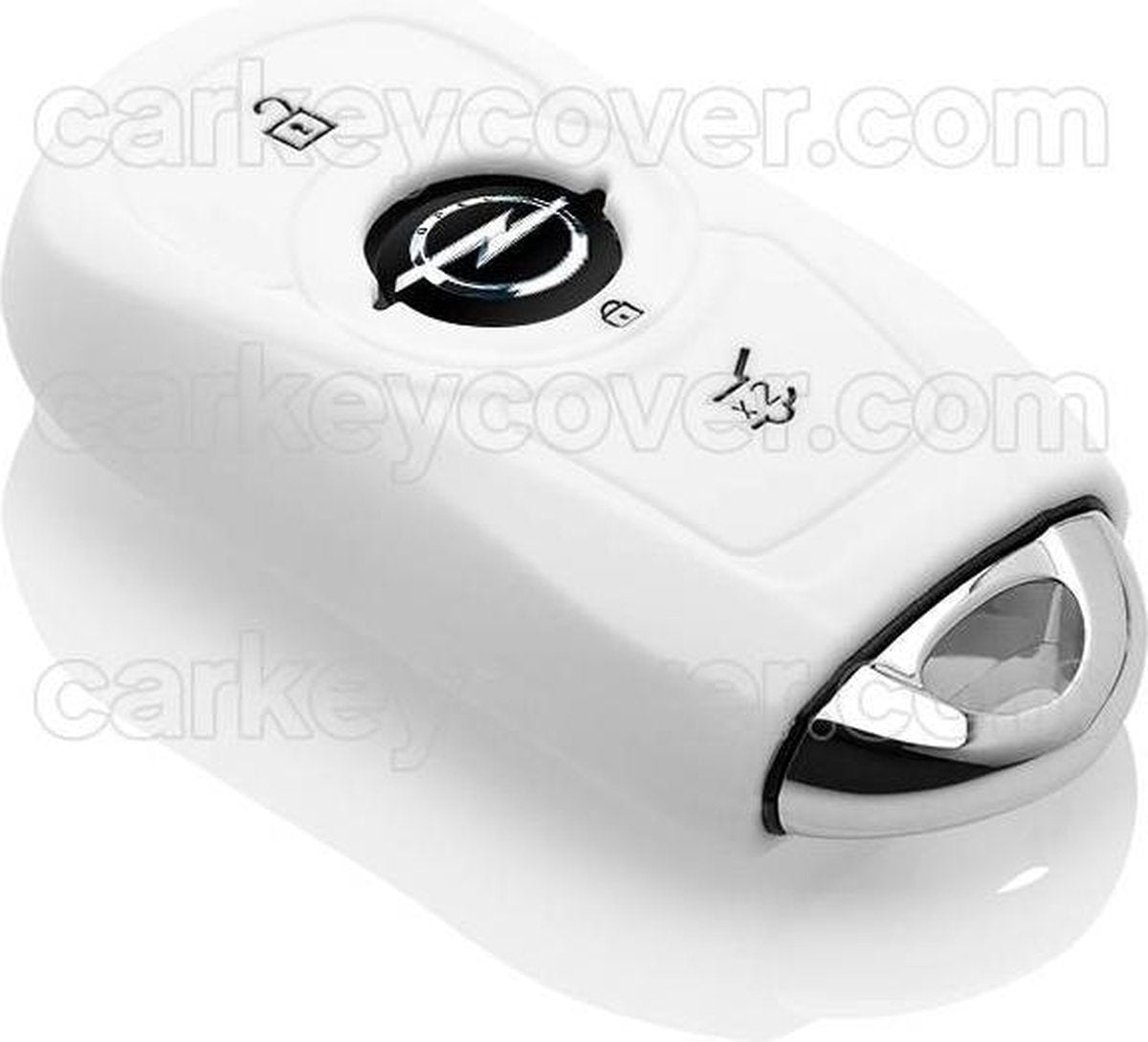 Opel SleutelCover - Wit / Silicone sleutelhoesje / beschermhoesje autosleutel