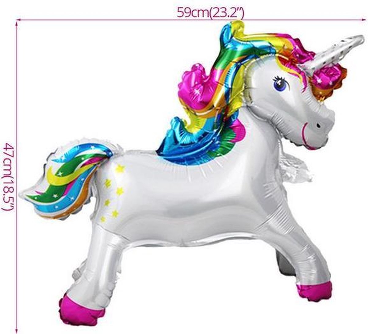 Helium ballon Unicorn - eenhoorn 59x47 cm ®Pippashop
