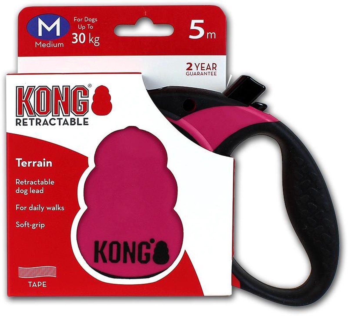 KONG Retractable Leash Terrain - M - Roze