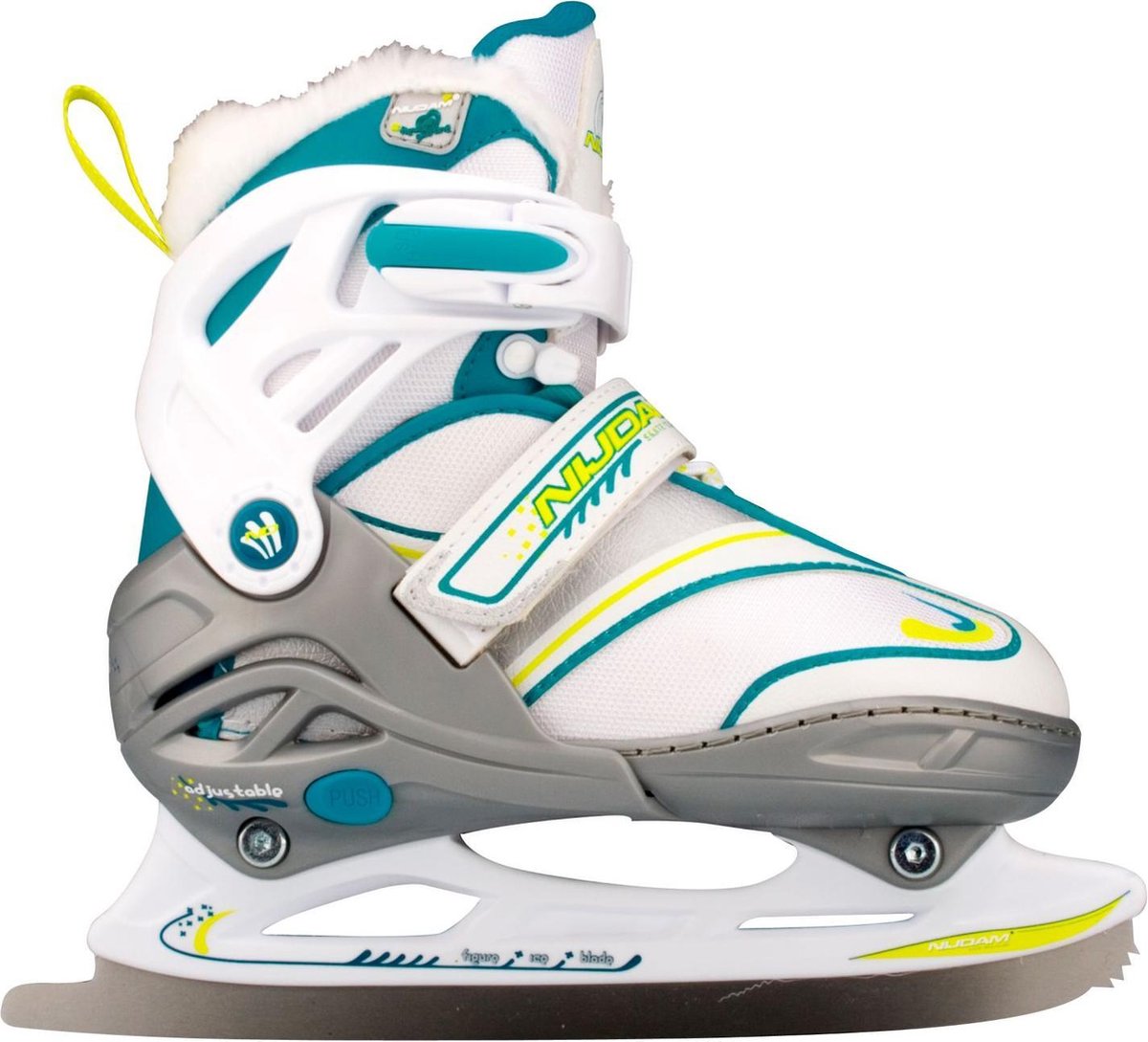 Nijdam 3140 Junior Kunstschaats - Verstelbaar - Semi-Softboot - Wit/Multi - Maat 38-41
