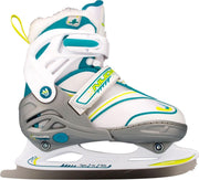 Nijdam 3140 Junior Kunstschaats - Verstelbaar - Semi-Softboot - Wit/Multi - Maat 38-41