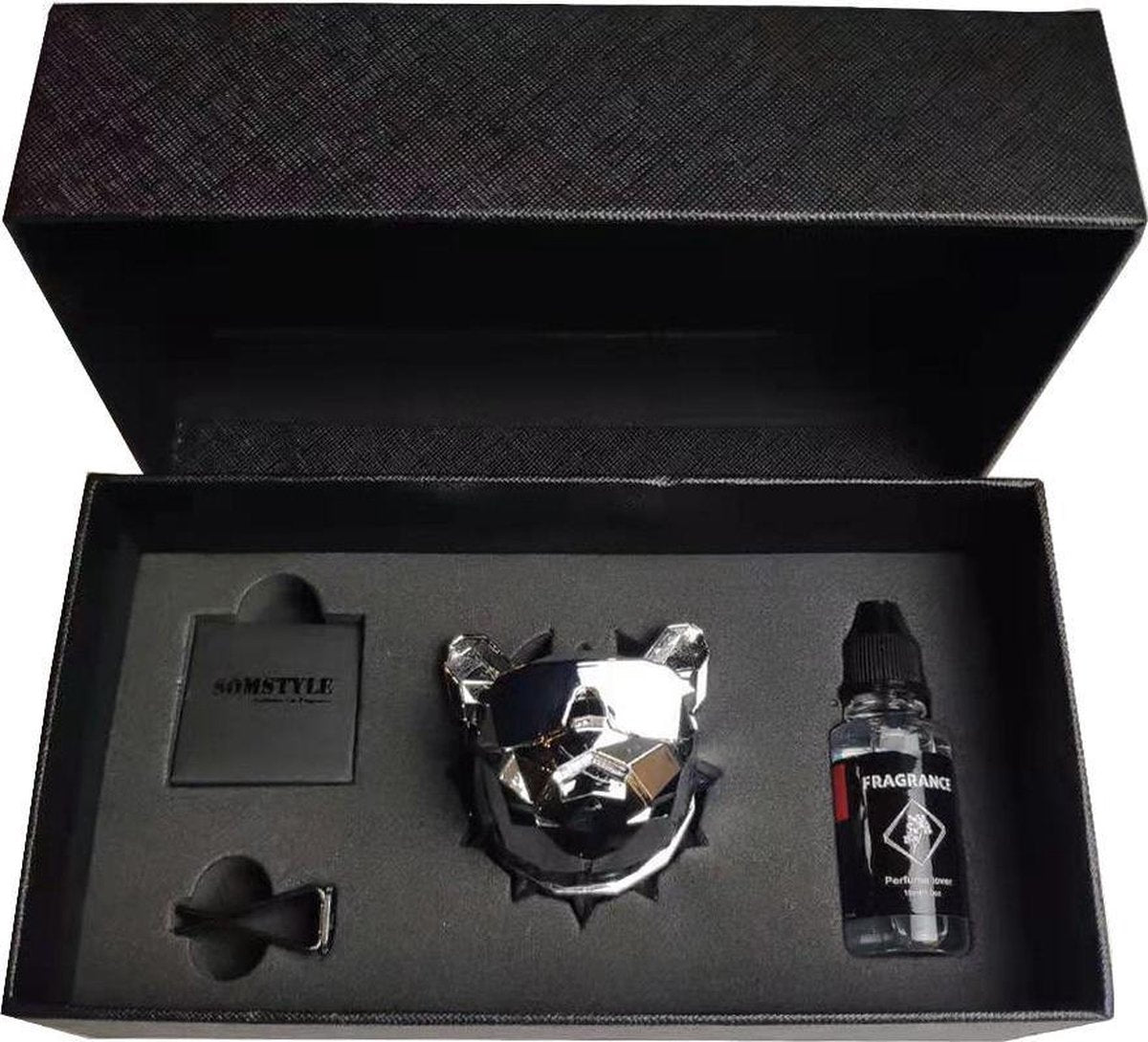 Somstyle Autoparfum - Zoete Geur Auto – Bulldog - Zilver