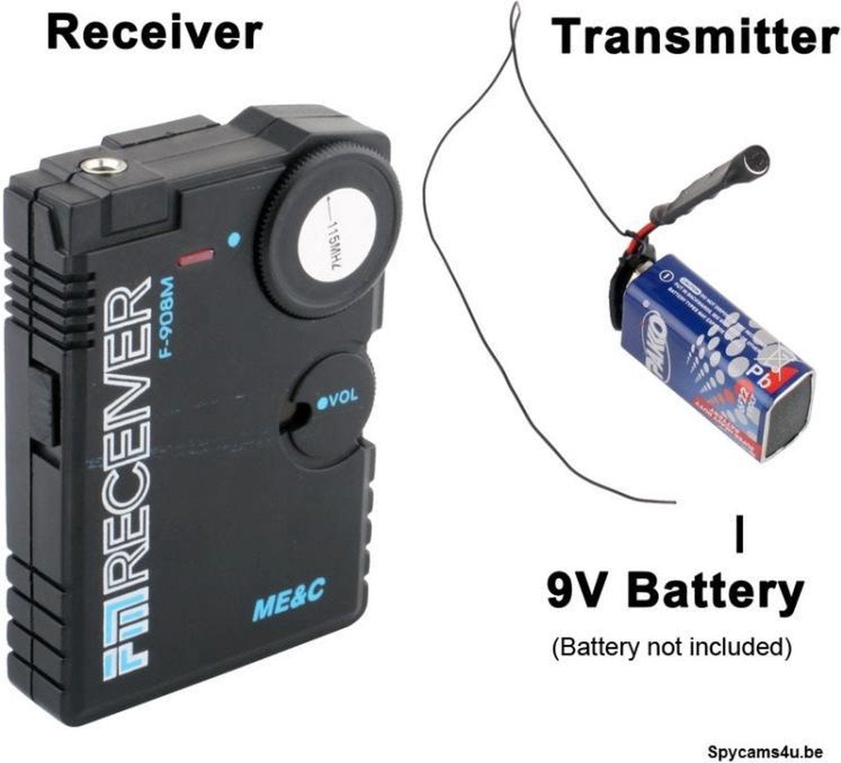 Audio zender - afluister apparaat - spy toestel - spy camera - afluisteren