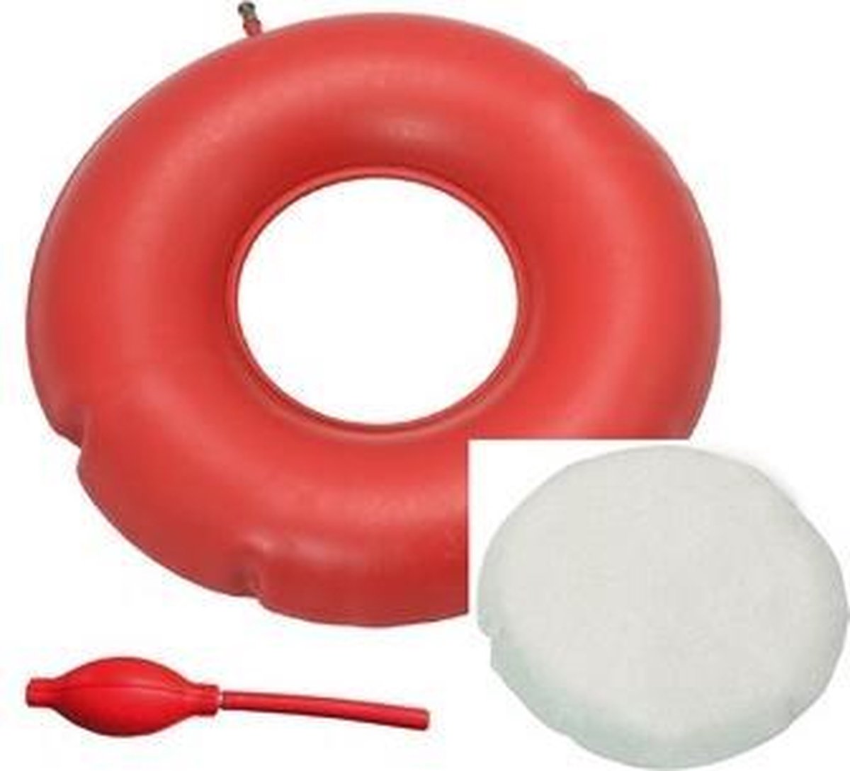 Ringkussen opblaasbaar 45 cm Ø - inclusief disposable hoes en pompje