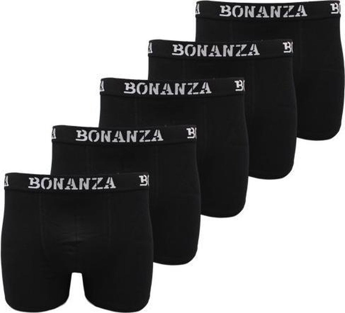 5 stuks Bonanza boxershorts - Katoen - Zwart - Maat XXL