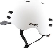 Fietshelm Volwassenen Optimiz - 58/61cm - Matt Wit - Fietsverlichting Achterlicht