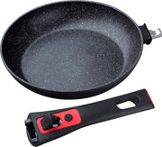 Herzberg HG-7024FP; Koekenpan in marmeren coating met een afneembare handgreep 24 cm
