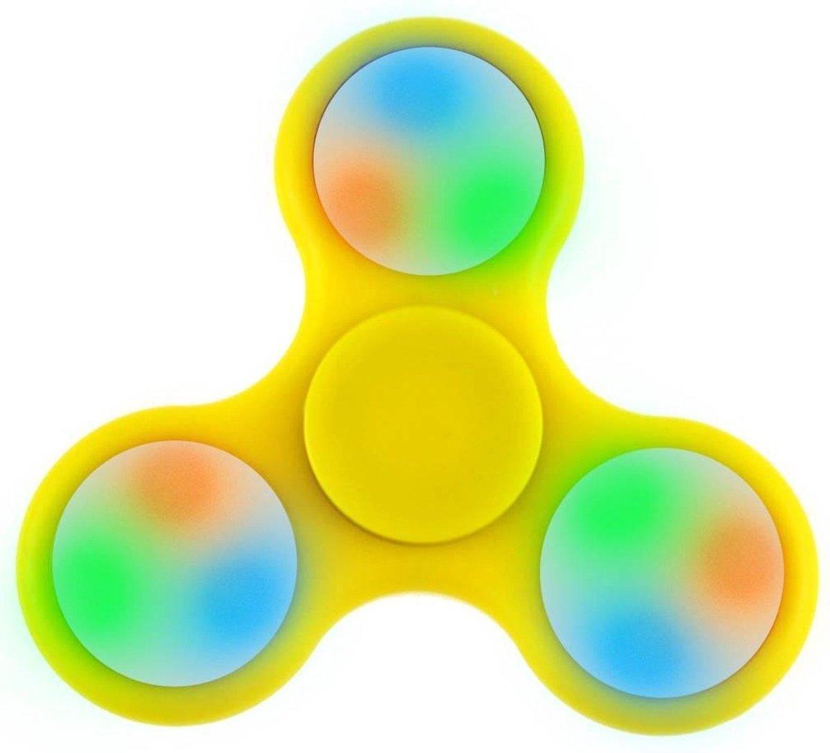 Hand Spinner met LED verlichting geel 7.5 cm