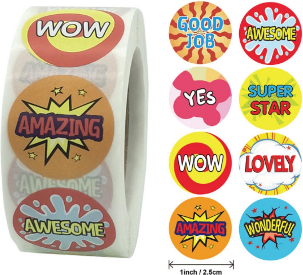 stickerrol | 500 stickers | beloningsstickers | stickers voor kinderen | schoolspullen | Blijderij
