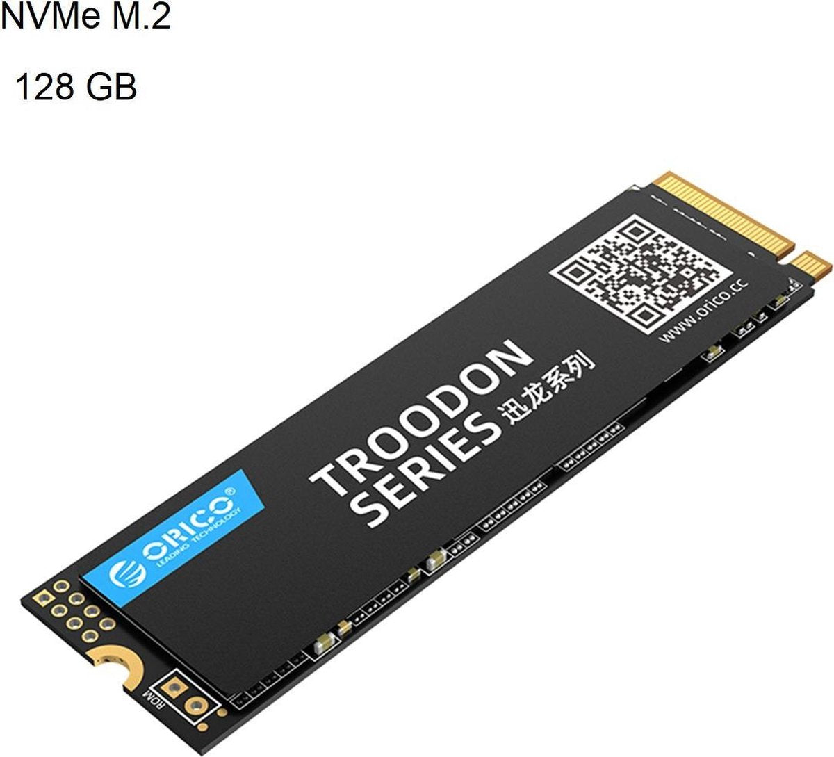 M.2 NVMe interne SSD 2280 - 128GB - Troodon serie - 3D NAND flash - Zwart