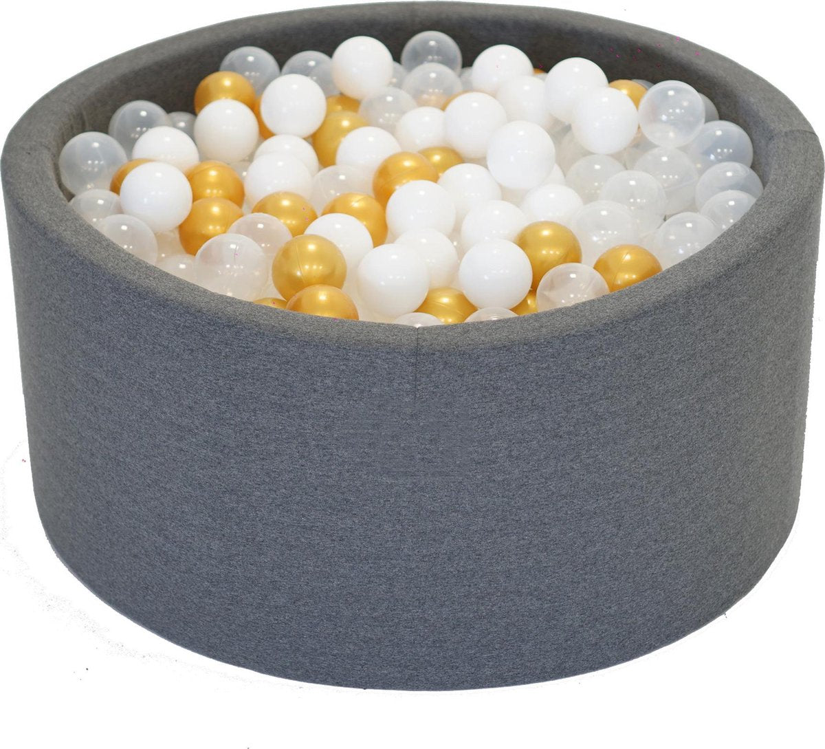 Ballenbak Donker grijs 90x40 met 250 ballen Wit
