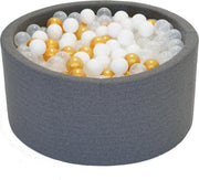 Ballenbak Donker grijs 90x40 met 250 ballen Wit