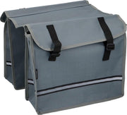 Dubbele fietstas grijs - 15 liter - 12 x 30 x 36 cm - fietstassen