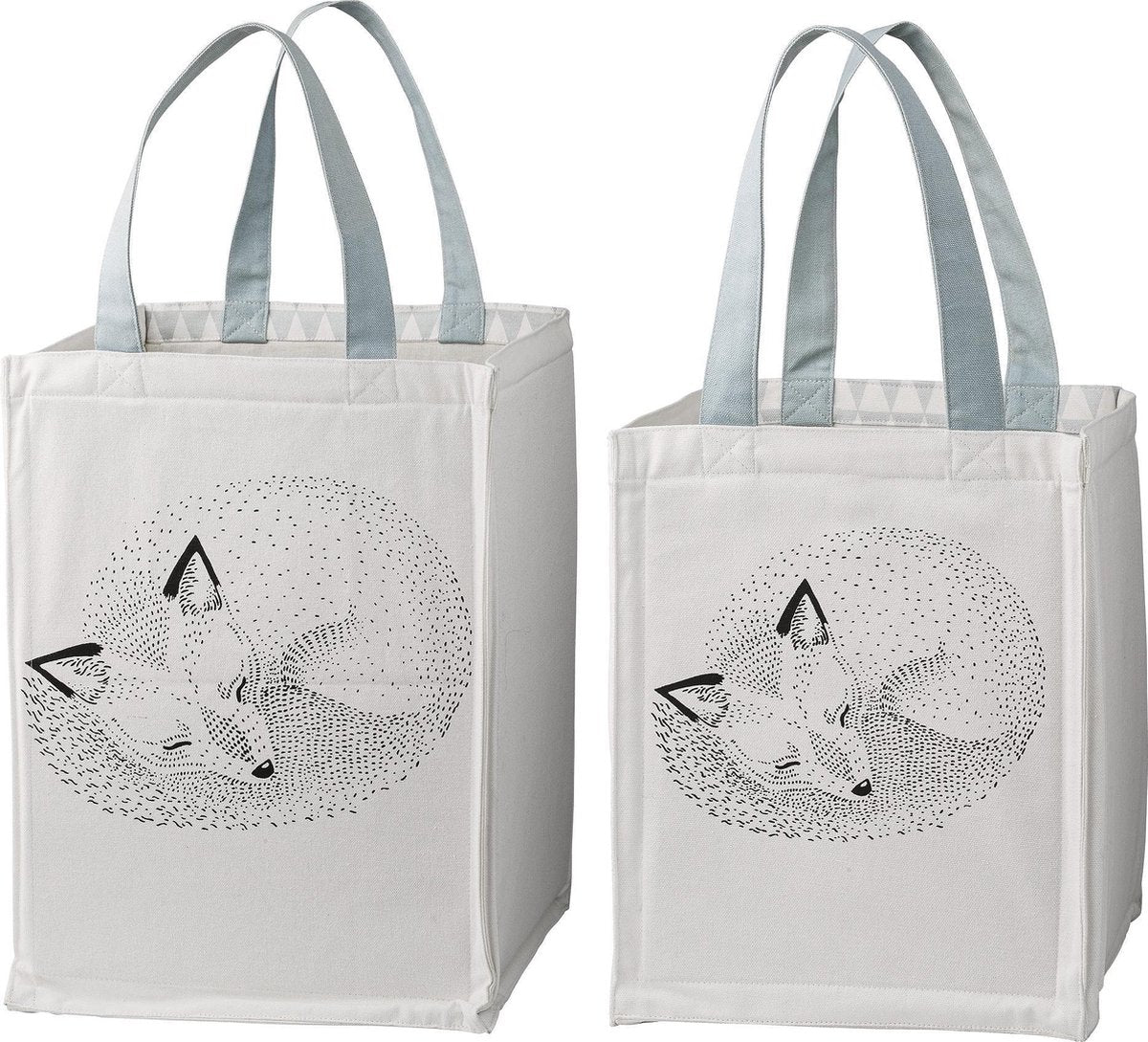set canvas opbergbakken 'Winter Blue' - Bloomingville