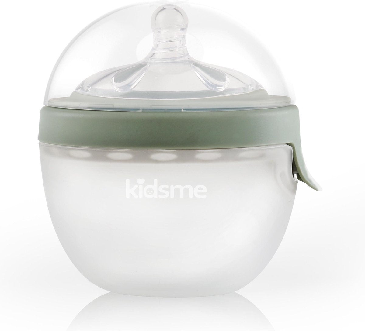 KidsMe 2-in-1 siliconen ovale feeder - Grijs
