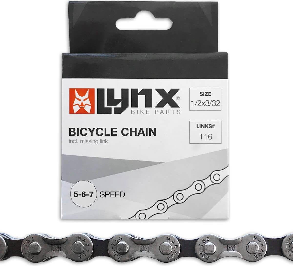Lynx Ketting 1/2 X 3/32 5/6/7 Speed 116 Schakels Staal Zwart
