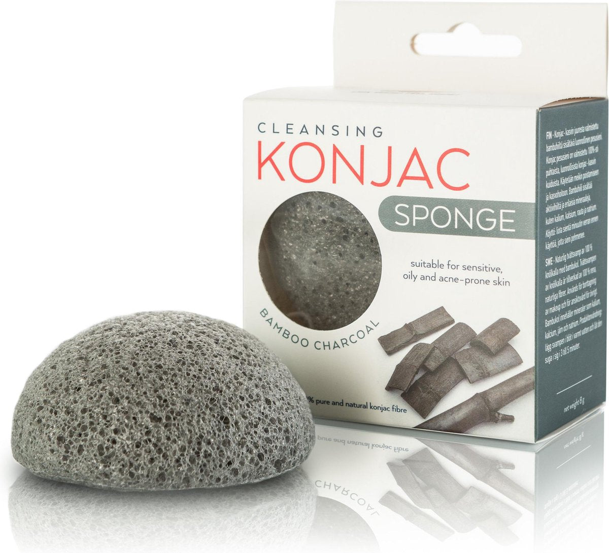 Konjac Spons met Actieve Charcoal  Face Wash - Natuurlijke Gezichtsreiniging  - Konjac Spons Rituals  - Facial Puff - Skincare - Makeup Remover Acne