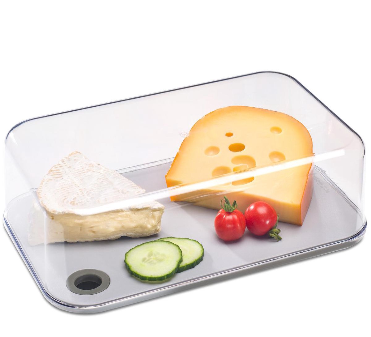 Mepal - Kaasstolp Modula -  2800 ml - wit - inclusief snijplank - zicht op inhoud - vershouddoos - kaasbak