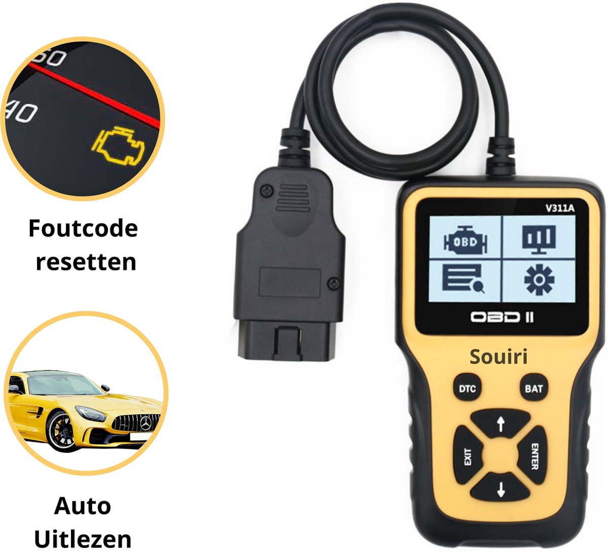 Souiri OBD2 scanner - Auto accessories - OBD2 - Uitleesapparaat - Diagnosecomputer - OBD - Diagnose auto - Nederlandstalig