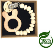 Bijtketting - Kauwketting Ecologisch Houten Dierenfiguren Konijn - Ideaal cadeau voor babyshowers en als geboortecadeau of kraamcadeau