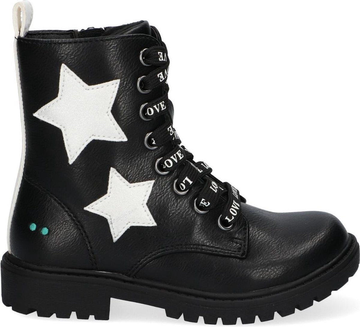 Bunnies JR 220940-789 Meisjes Veterboots - Wit - Imitatieleer - Veters