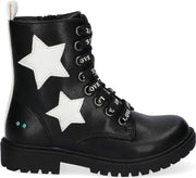 Bunnies JR 220940-789 Meisjes Veterboots - Wit - Imitatieleer - Veters