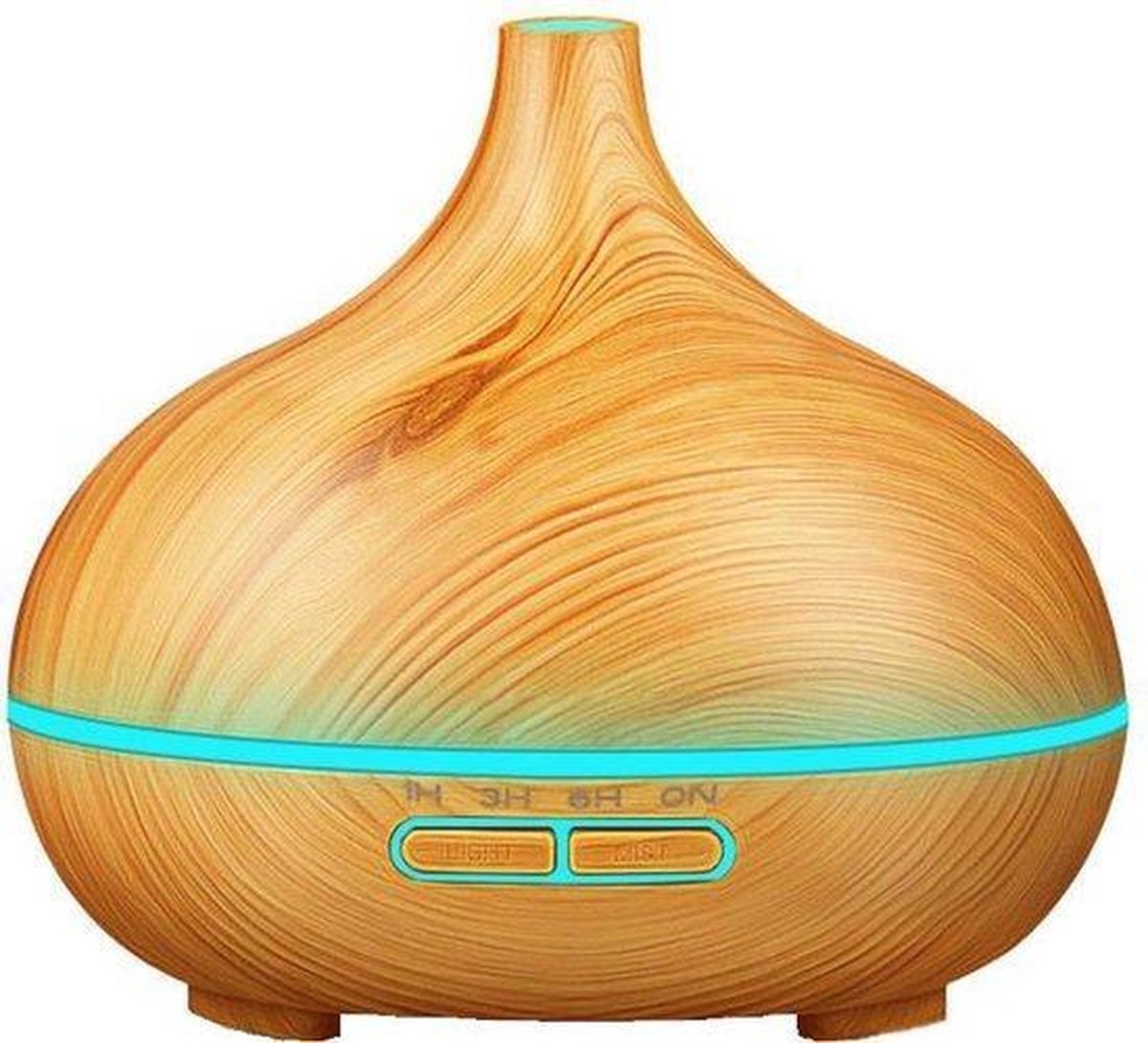 HomeDays Aroma Diffuser 300ml Licht Hout | Olie Vernevelaar voor Aromatherapie met Gratis Etherische Olie (10 ml)