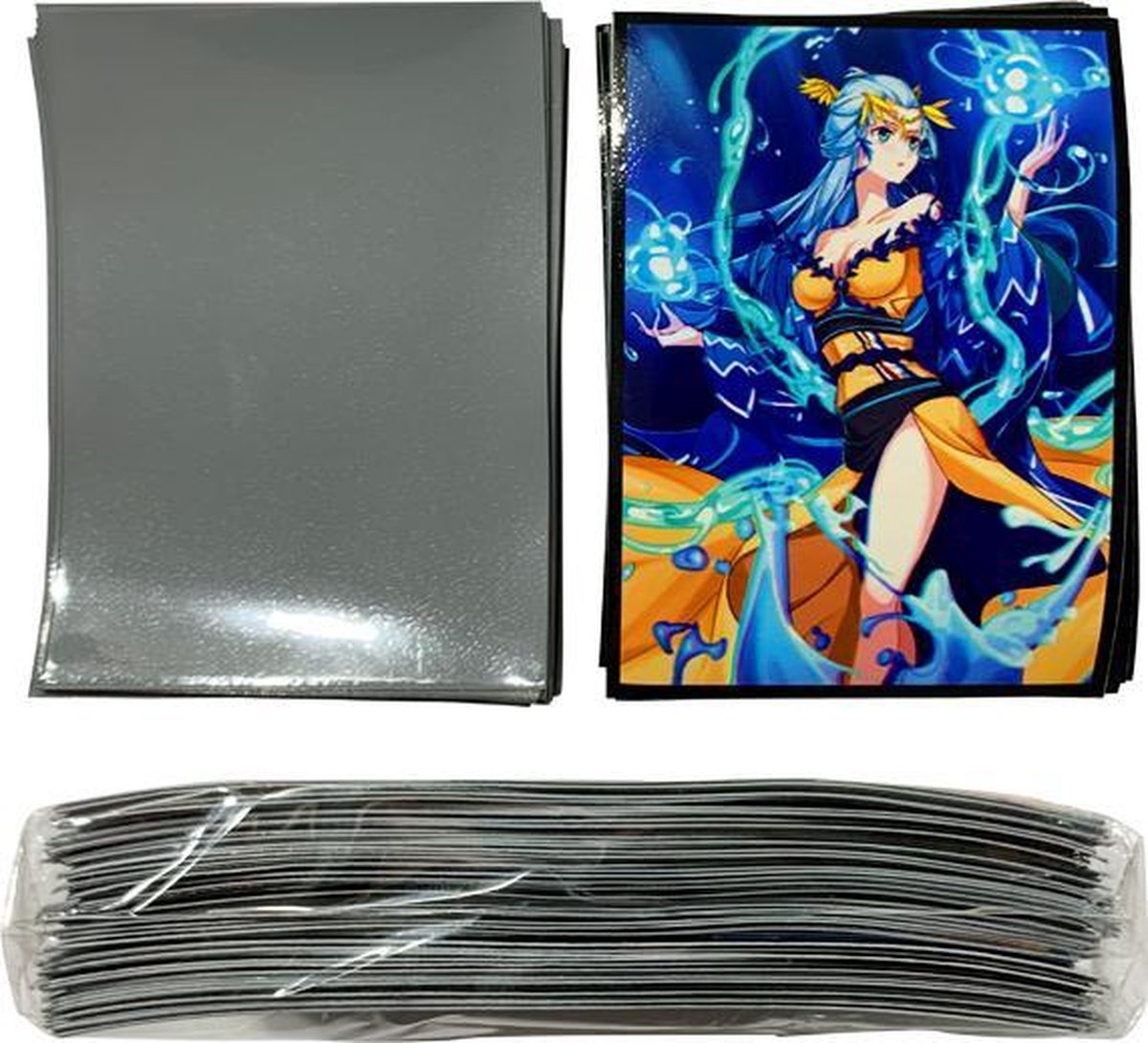 Speelkaartsleeves – Kaart Hoesjes – 65 stuks – 66x91mm – Print - Blauw