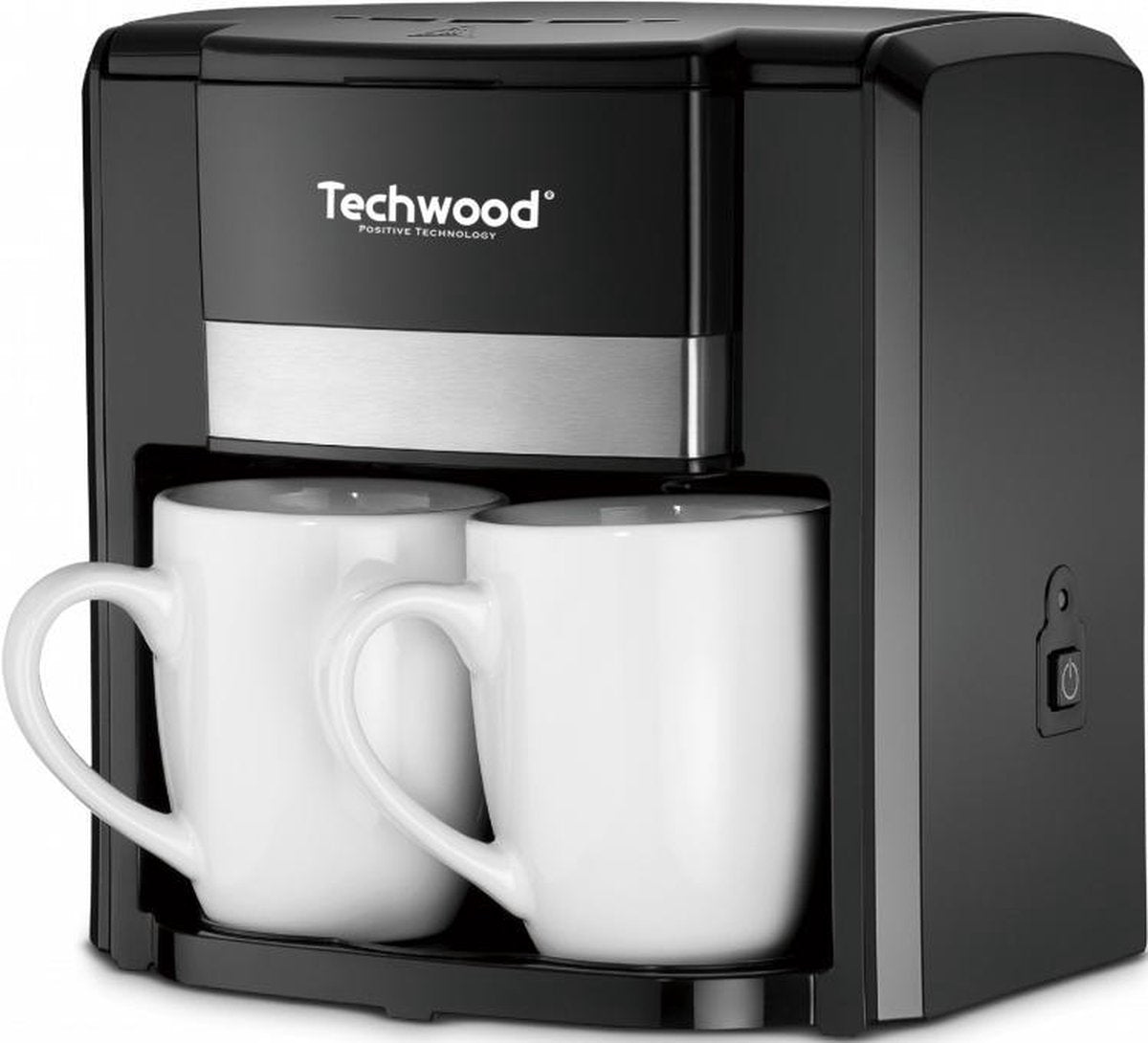Techwood - Techwood Duo koffiezetter TCA-206  - met twee porseleinen kopjes
