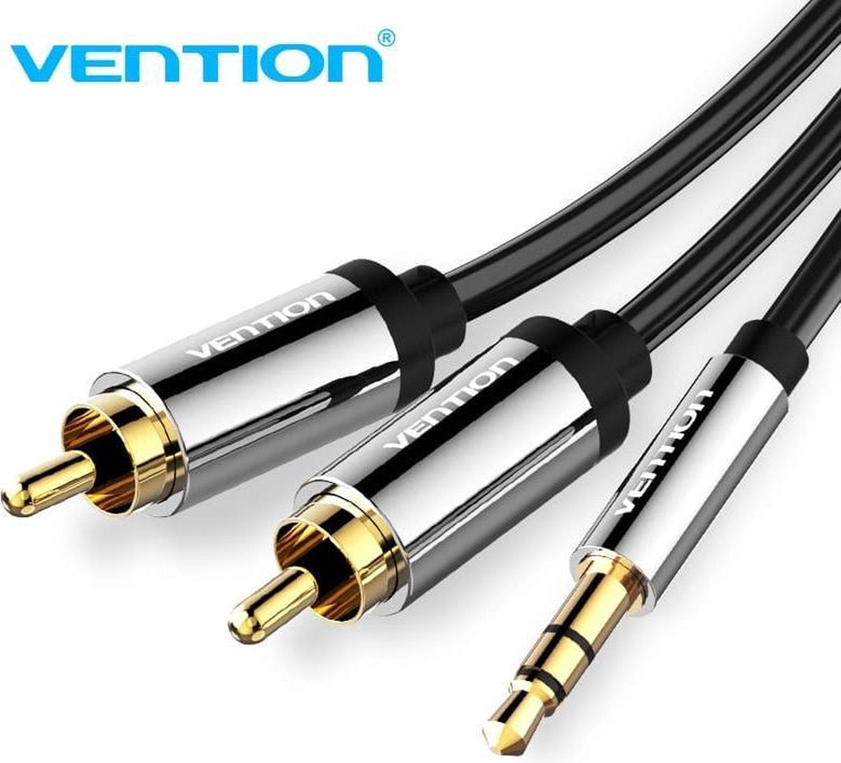 Vention 3.5mm Male Aux Jack naar 2 RCA Male Audio Kabel 5 meter