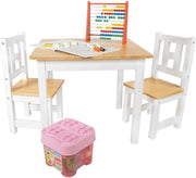 Zindoo kindertafel met stoeltjes van hout - Met houten tafelblad – Set van 1 tafel en 2 stoelen voor kinderen – Speeltafel – Kleurtafel - Knutseltafel - Speeltafel voor kids  - Tekentafel - Kindertafel en kinderstoelen - ZIN-KT-03