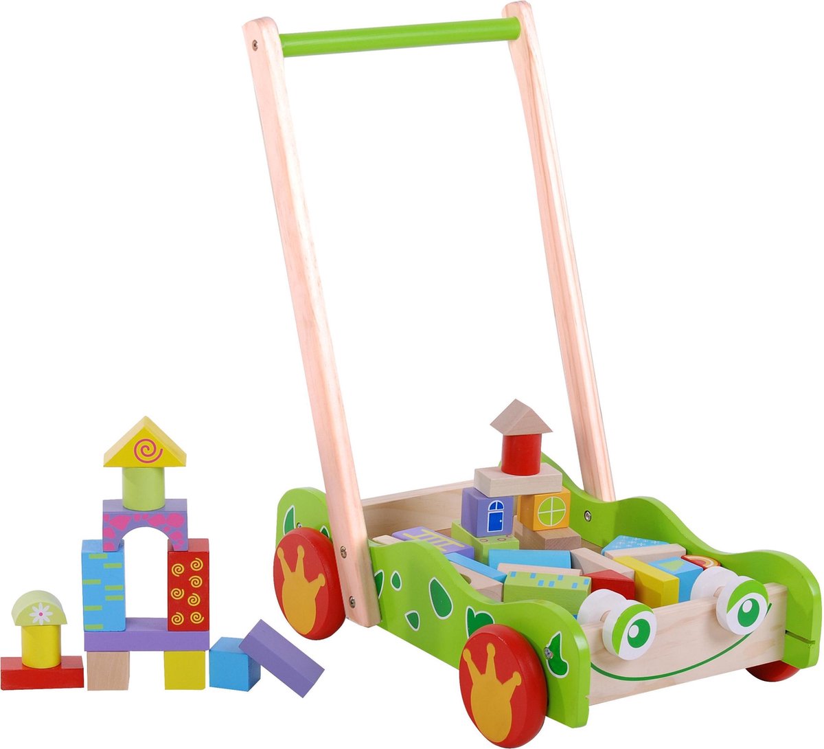 Houten Kikker Blokkenwagen