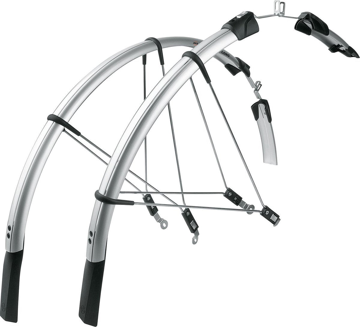 Sks Spatbordset Raceblade Long Kunststof Zilver 28inch 25mm