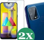 Samsung M31 Screenprotector - Samsung Galaxy M31 Screen Protector Glas en Samsung M31 Screenprotector Camera - 2 Stuks