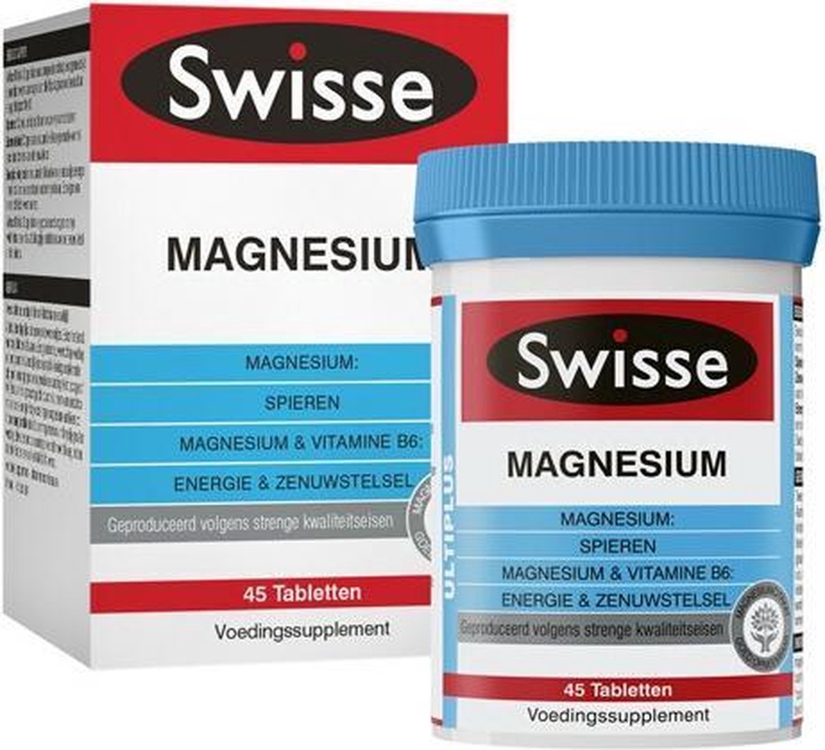 3x Swisse Voedingssupplement Magnesium 45 tabletten