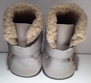 Warme leren babyschoentjes zilver maat S