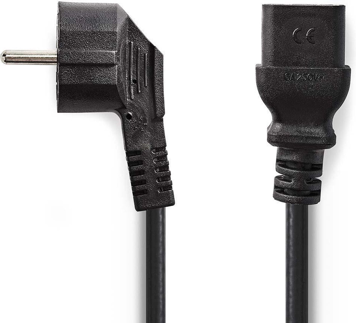 Voedingskabel | Schuko-stekker haaks - IEC-320-C19 | 2