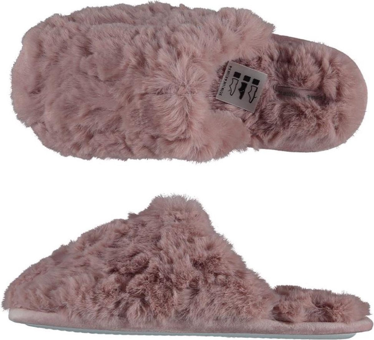 Apollo Sloffen Gebreid Dames Elastomeer/textiel Roze Mt 39-40