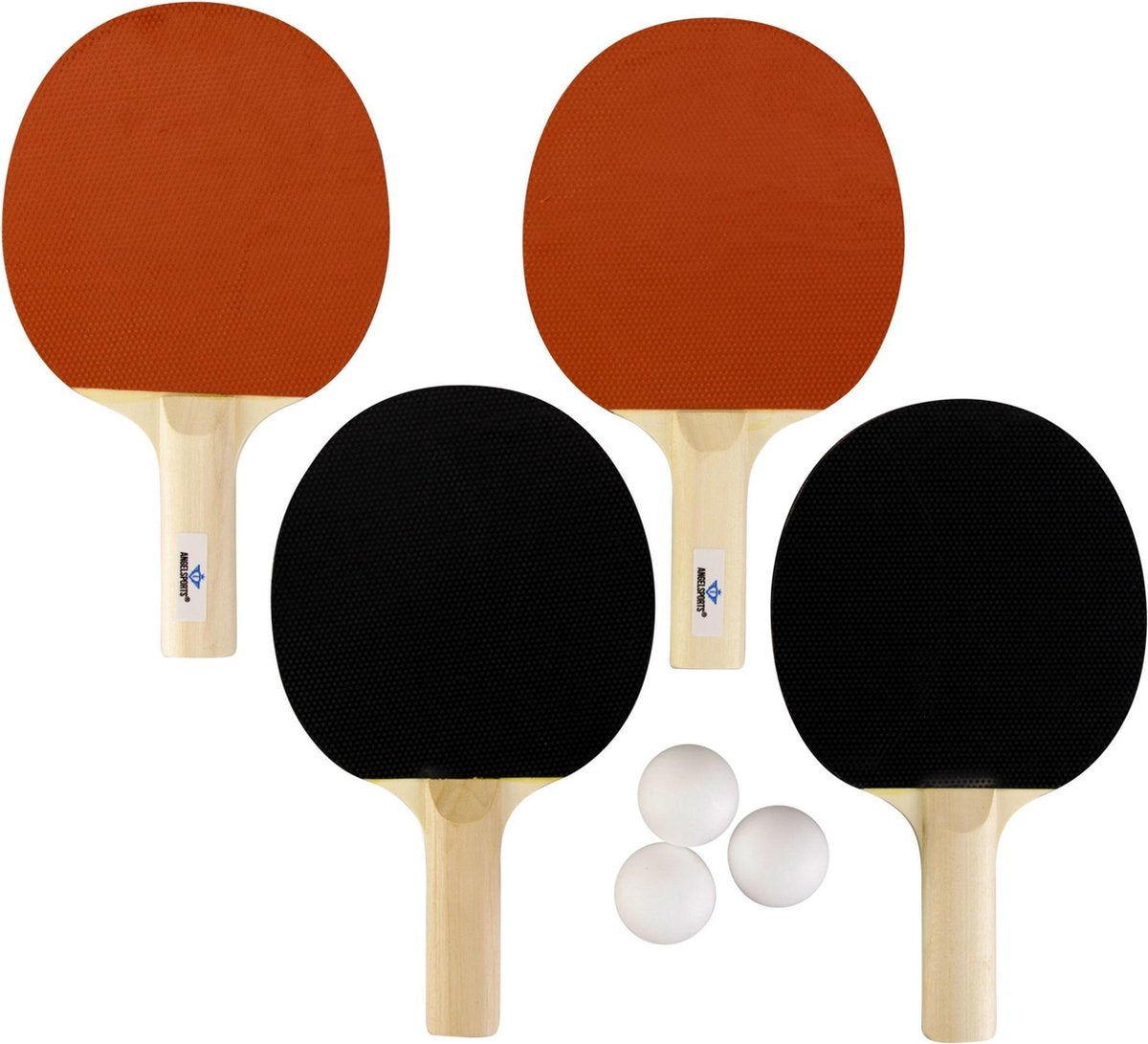 4 Tafeltennisbats En 3 Ballen 040209