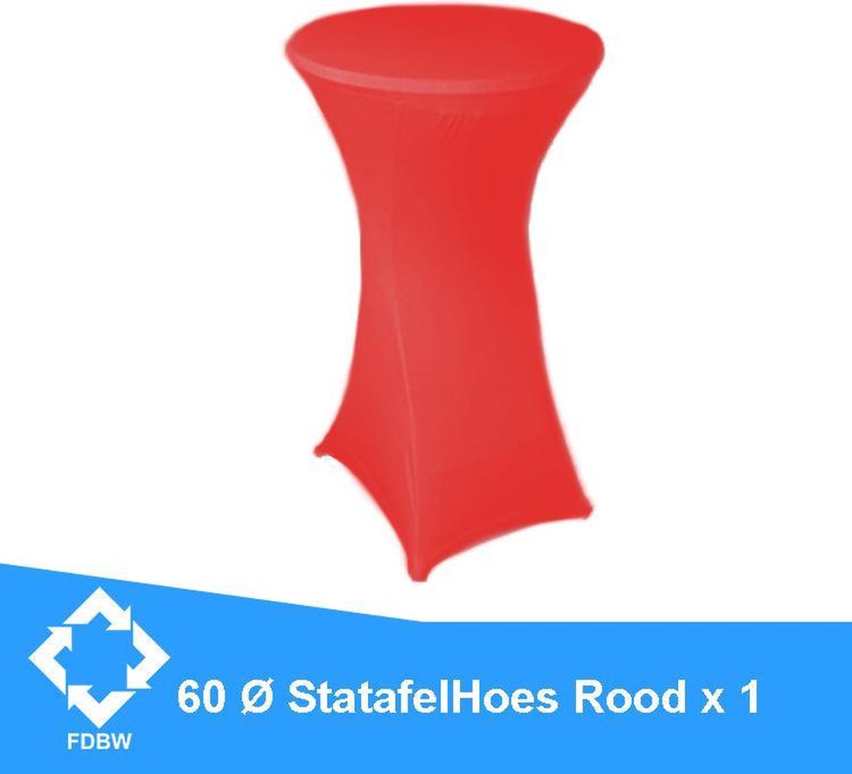 Statafelrok Luxe x 1 ROOD - Statafel Tafelrok - Statafelhoes - Stretch – ∅60-65 x 110 cm