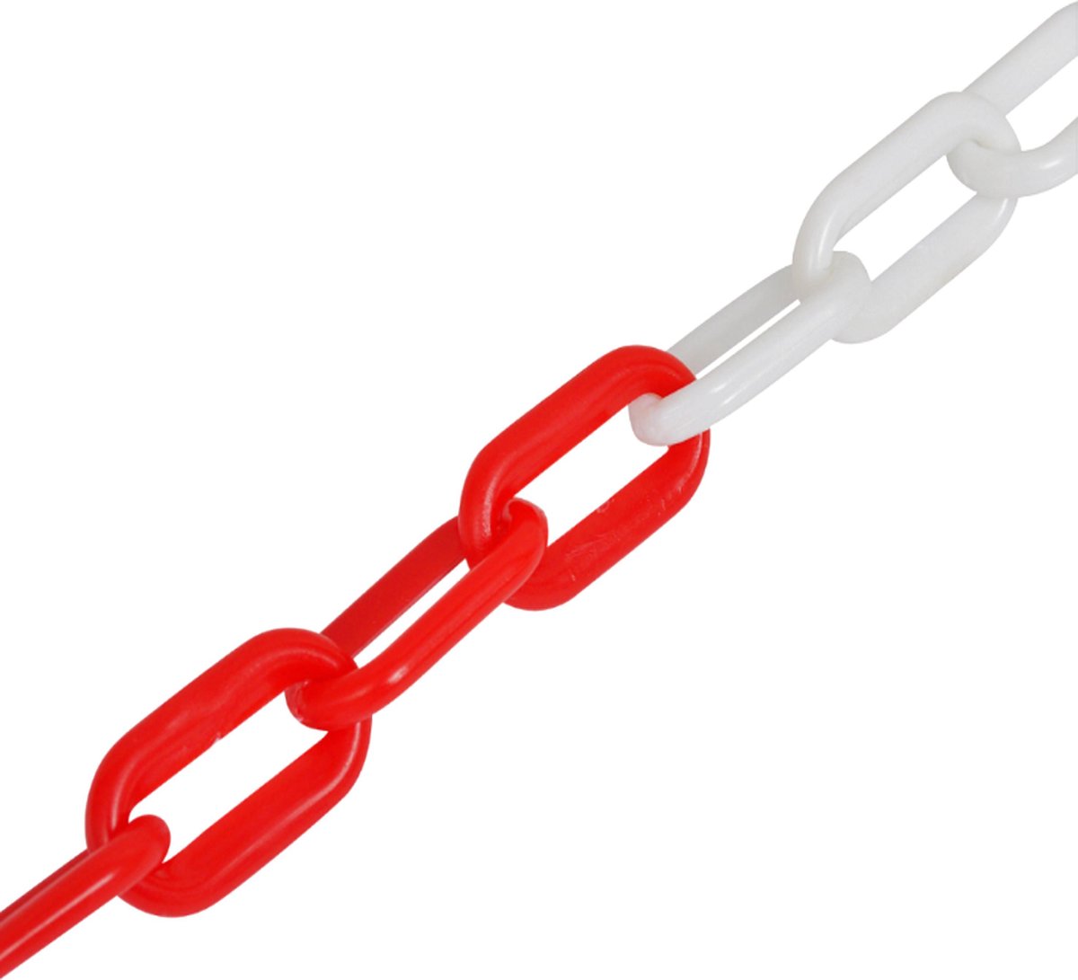 Afzetketting - kunststofketting rood/wit - 5 meter - signaalketting