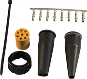 Aspock connector links - 8 pins/aderig - geel
