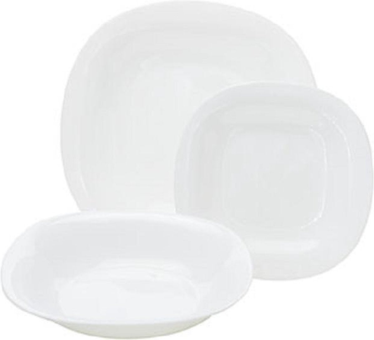 Carine - Serviesset - Wit - Glas - 18 delig