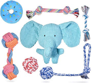 EverestPeak ® Hondenspeelgoed voor Puppy inclusief Knuffel- Duurzaam cadeau- 7 Speeltjes- 31x17x8cm- Katoen