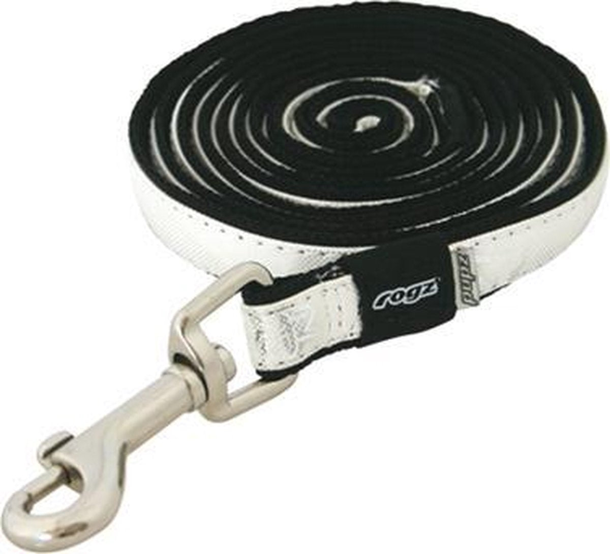 Rogz For Dogs Zip Zap Zo Long Lijn Puppy Zilver 16 mmx1.8 mtr