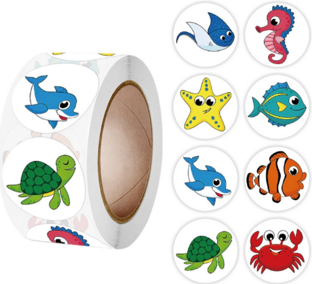beloningsstickers | vissen stickers | stickerrol | 500 stickers op rol | stickers | Blijderij