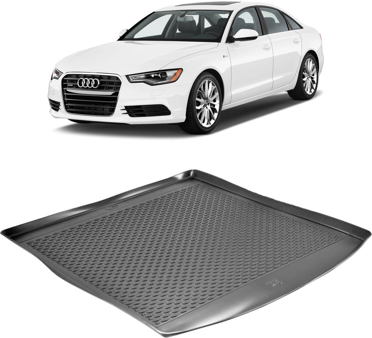 Kofferbakmat - kofferbakschaal op maat voor Audi A6 Sedan - zwart - hoogwaardig kunststof - waterbestendig - gemakkelijk te reinigen en afspoelbaar