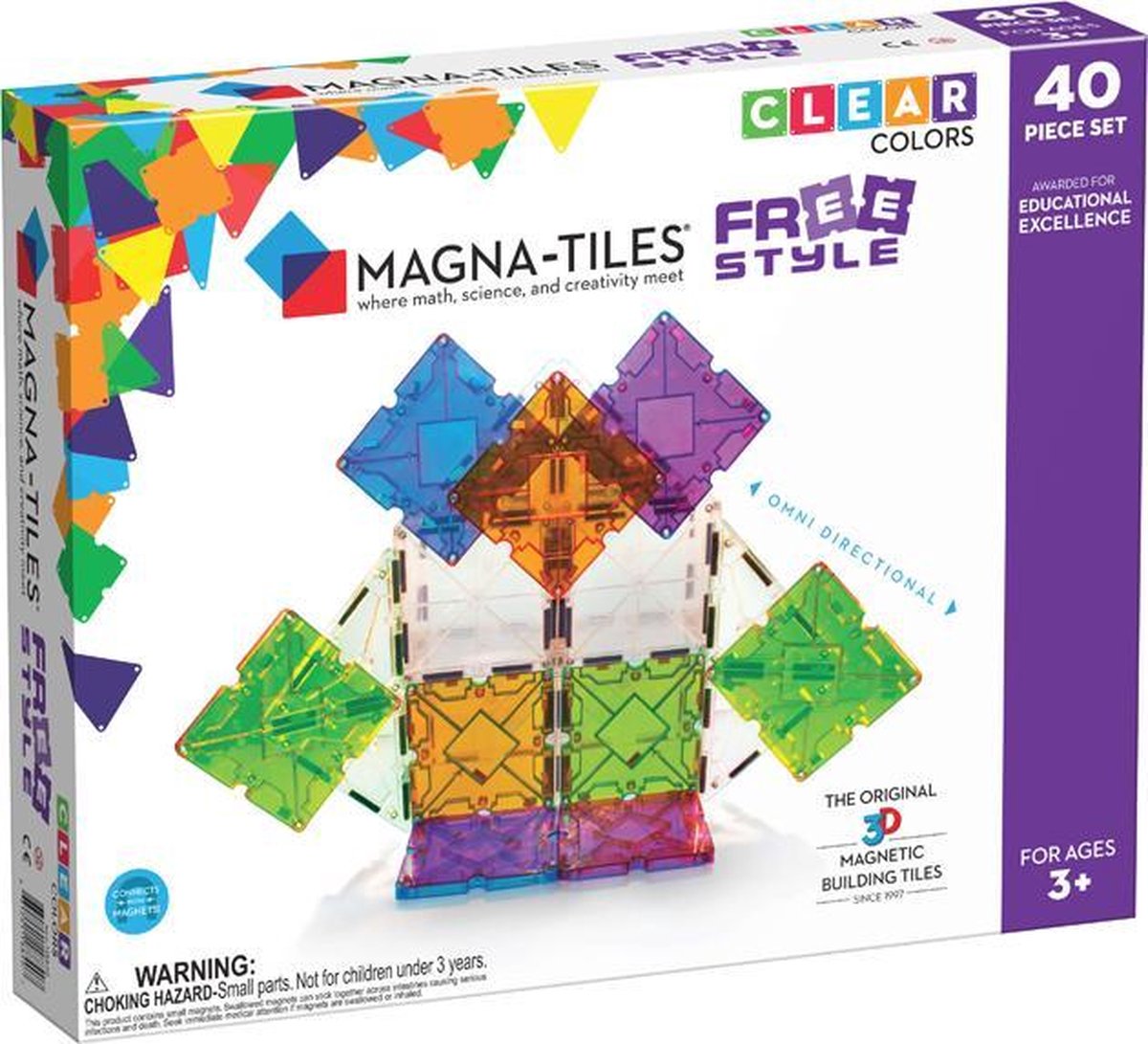 Magna-Tiles® Freestyle - Set van 40 magnetische tegels