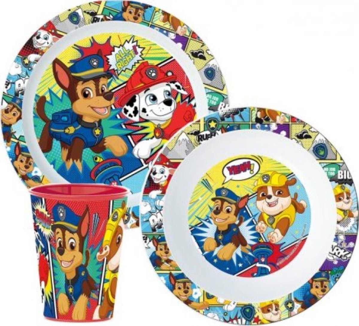 Paw patrol ontbijtset 3 delig micro