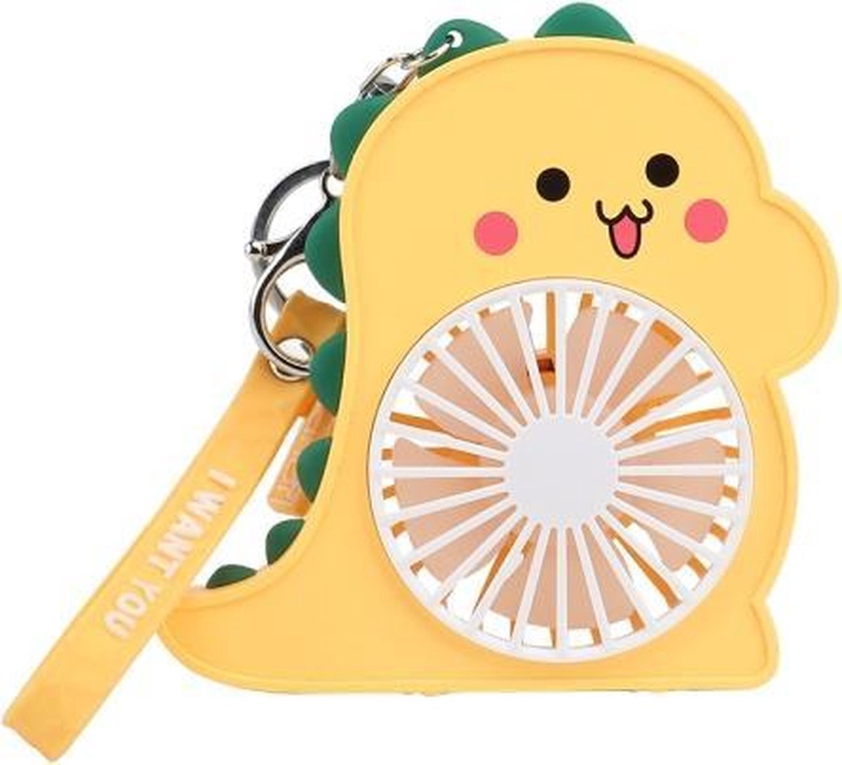 SQ2183 dinosaurus draagbare sleutelhanger mini student handheld USB-ventilator (geel)